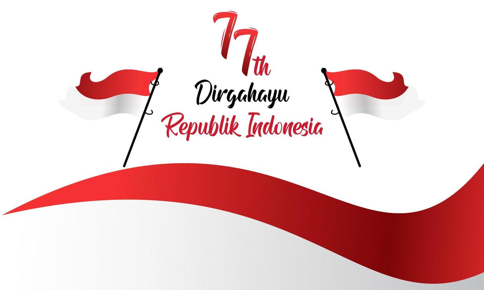 merdeka indonésie. joyeux 77e jour de l'indépendance indonésienne vecteur