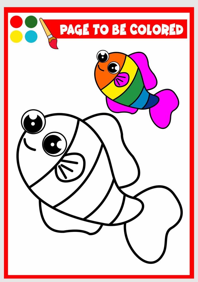 livre de coloriage pour kids.fish vecteur