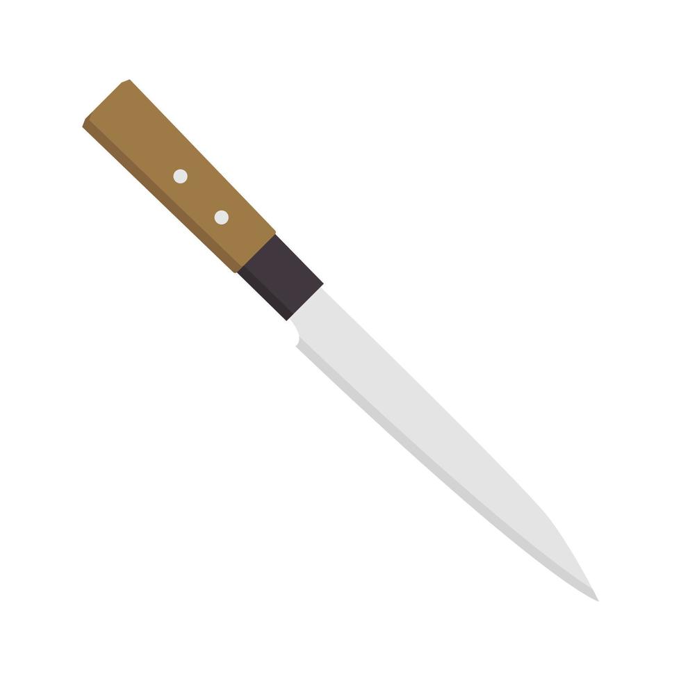 couteau de cuisine. éplucher. conception plate. concept abstrait. illustration vectorielle. icône blanche du couteau de cuisine du chef. vecteur