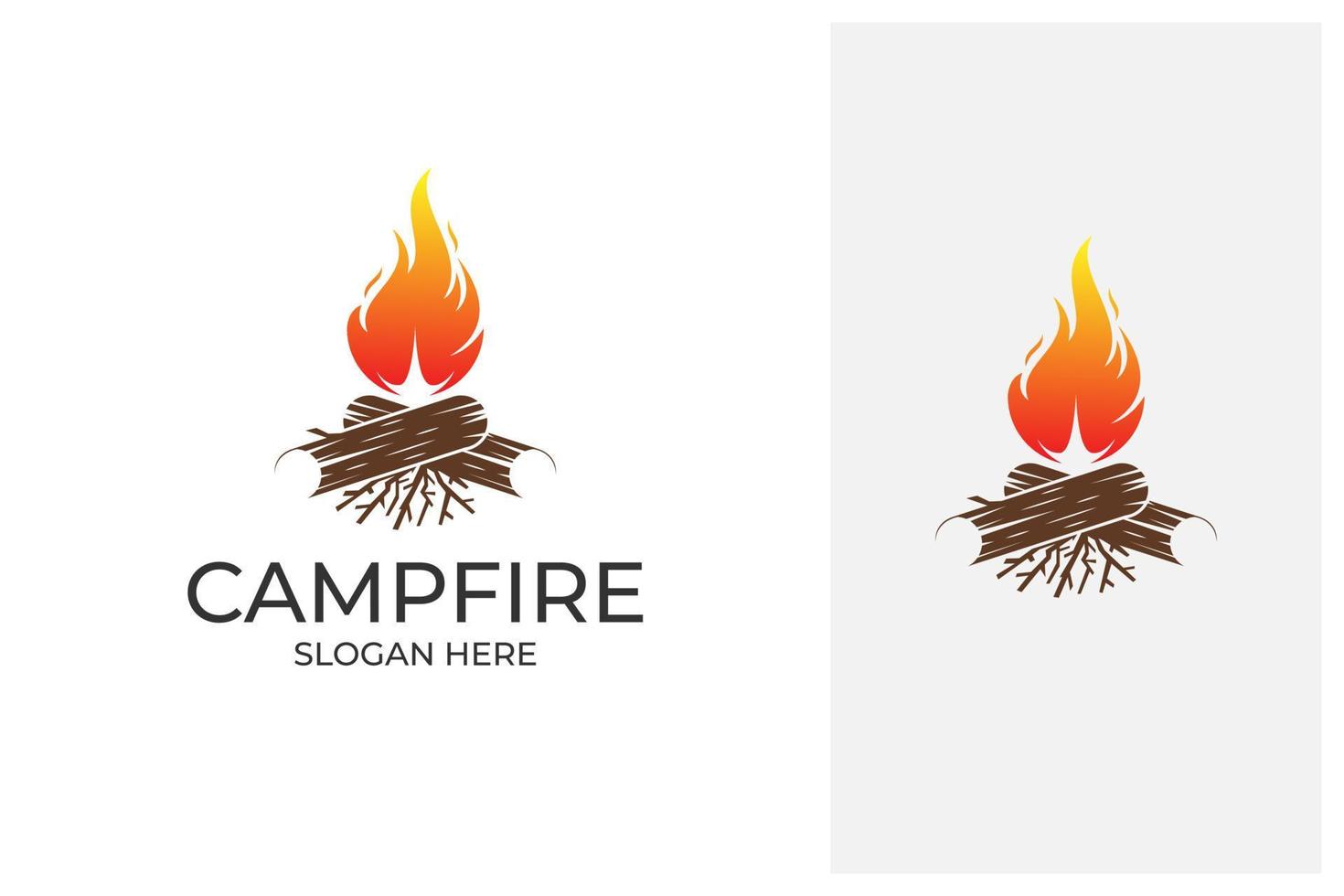 vecteur de conception de logo de feu de camp