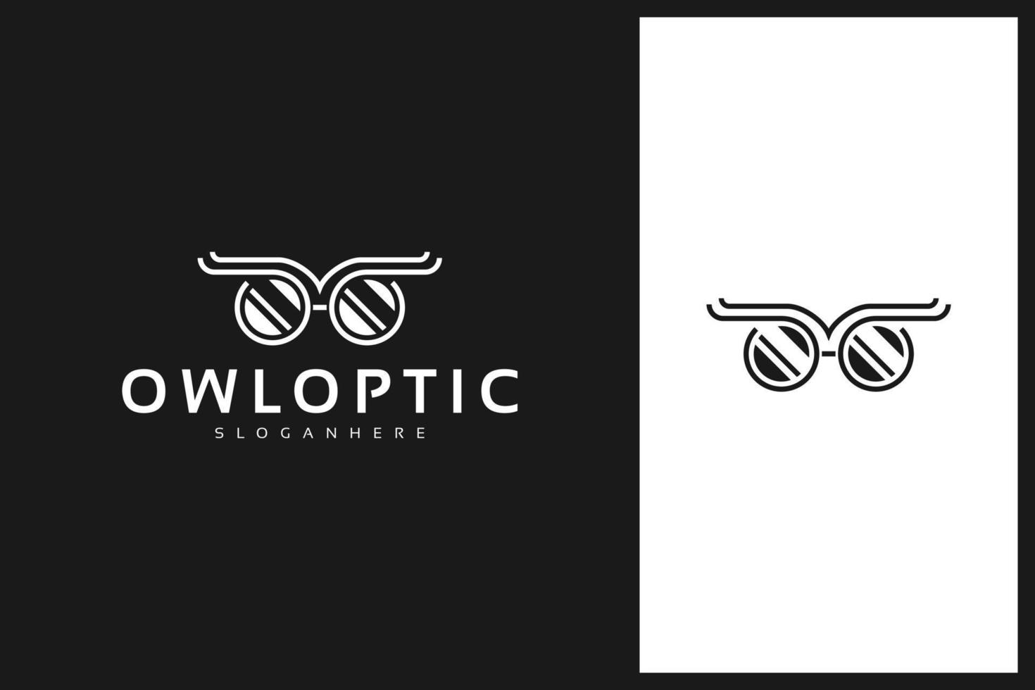 chouette et lunettes, création de logo optique vecteur