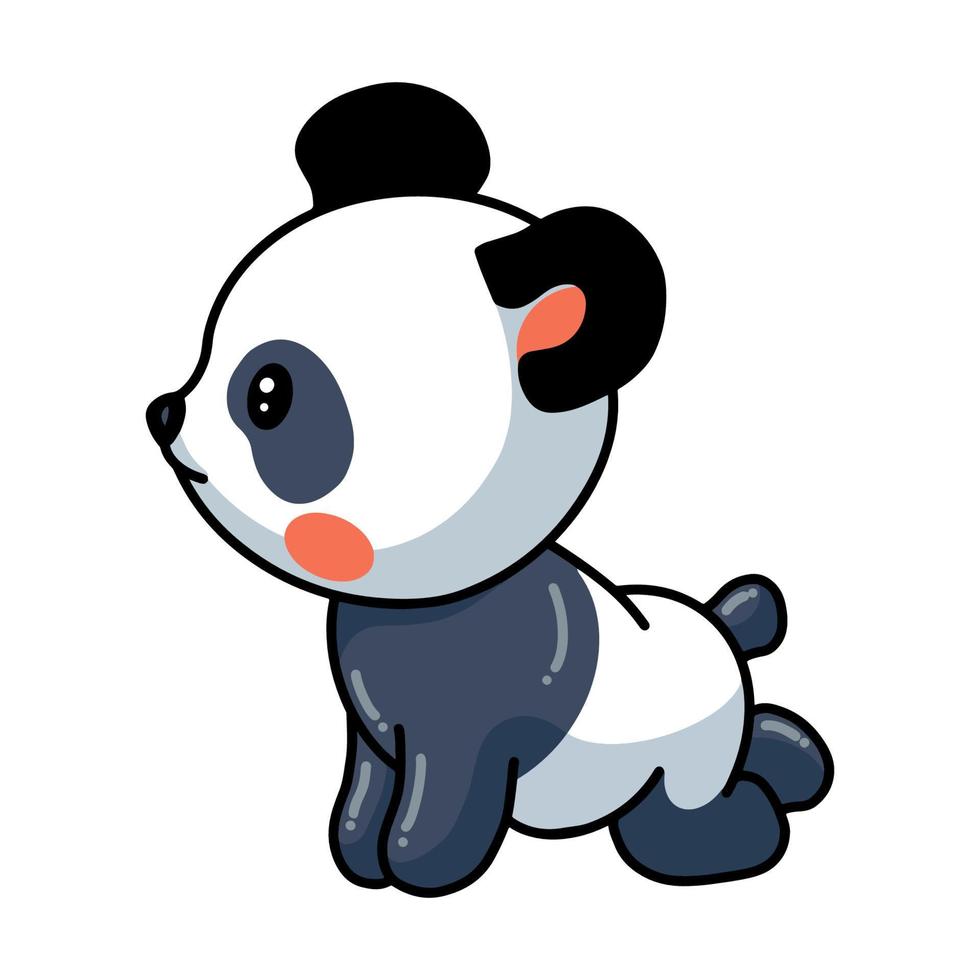 dessin animé mignon petit panda posant vecteur