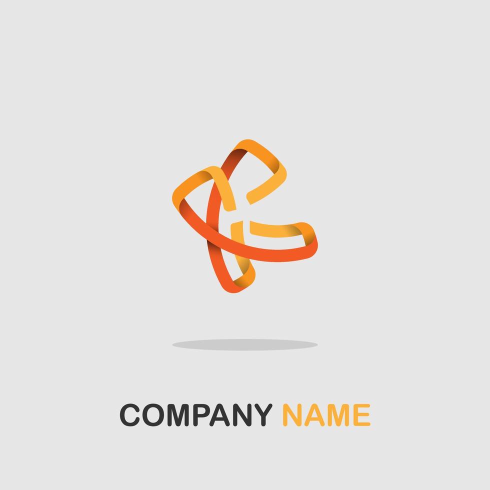 logo icône design lettre k design papier pliant couleur orange simple élégant pour les entreprises, magasins, vecteur eps 10