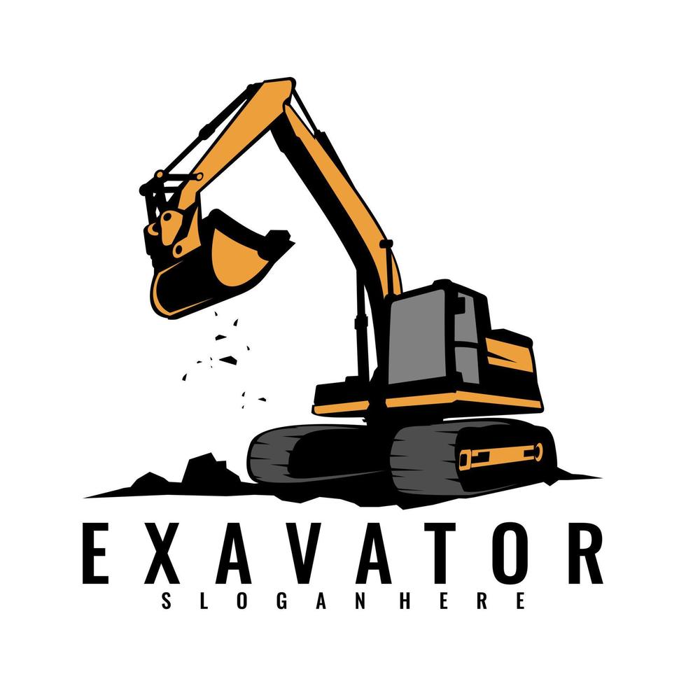 vecteur de conception d'icône de logo d'excavatrices