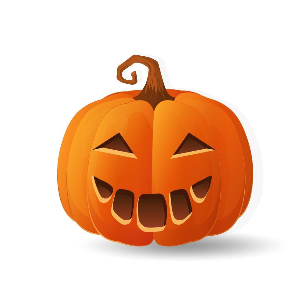 concept de dessin animé de vacances citrouille orange effrayant halloween vecteur