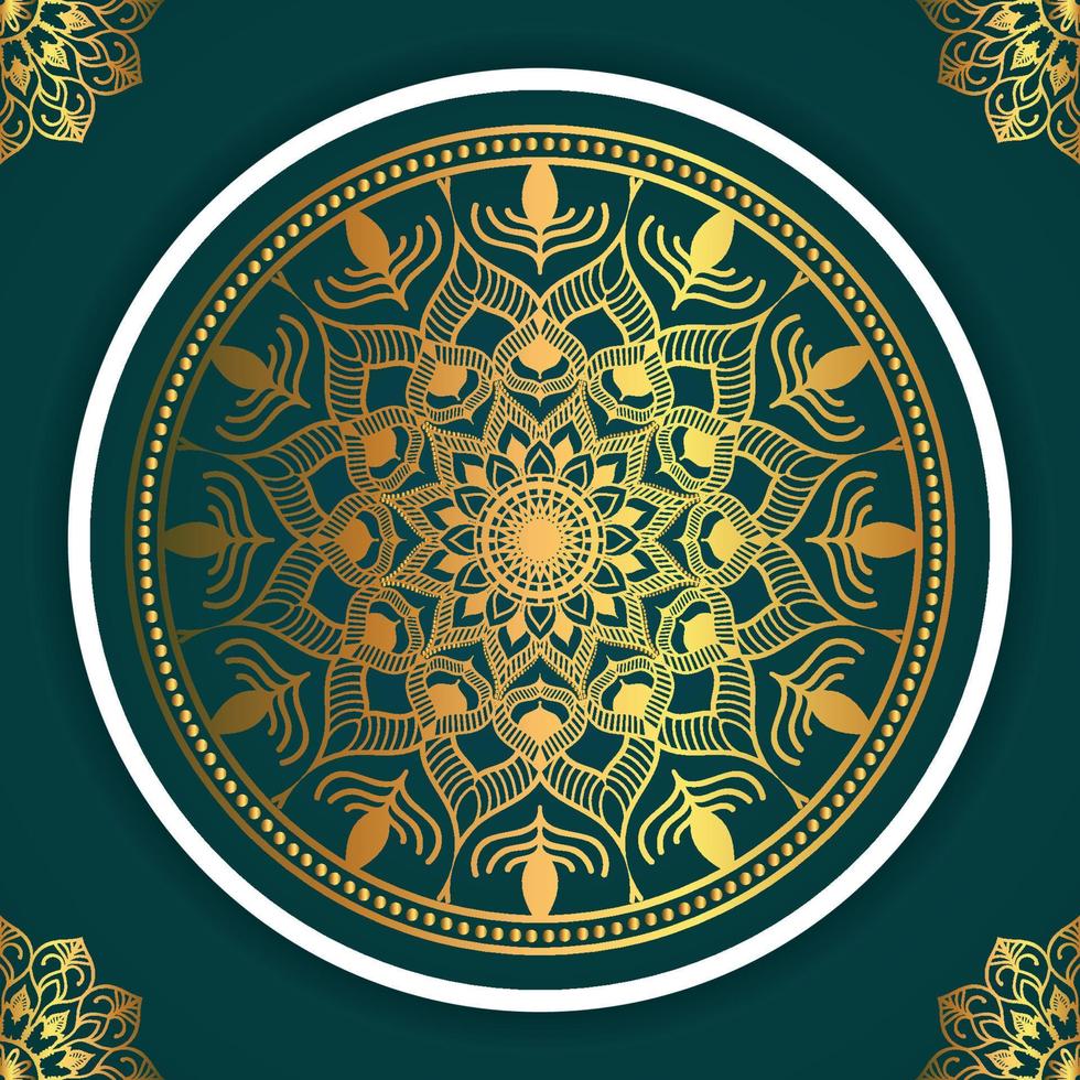 motif de cercle mandala ornemental de luxe créatif, mandala de fleurs avec dégradé de couleur avec un design d'arrière-plan unique en vecteur de couleur or