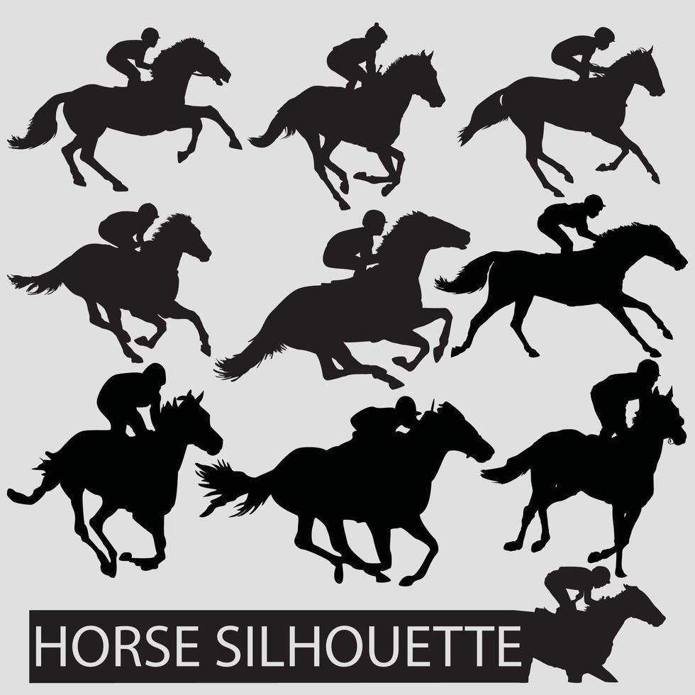 cheval, cavalier, vecteur, image, de, silhouette vecteur