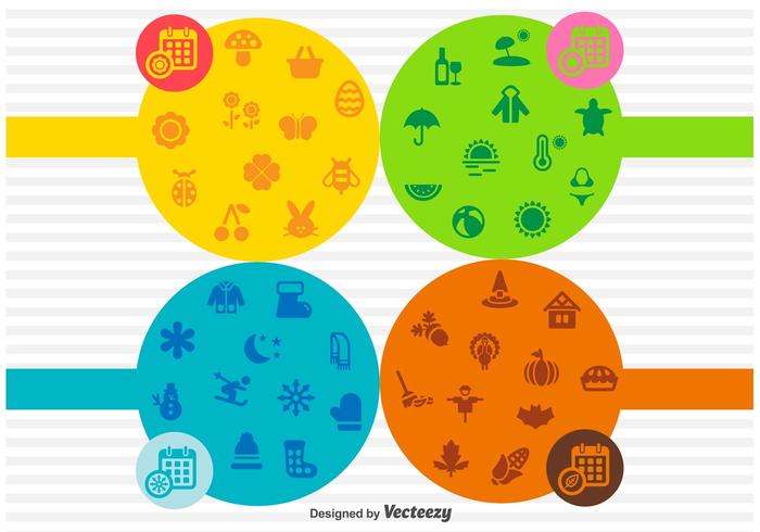 Ensemble de pictogrammes saisonniers vectoriels vecteur