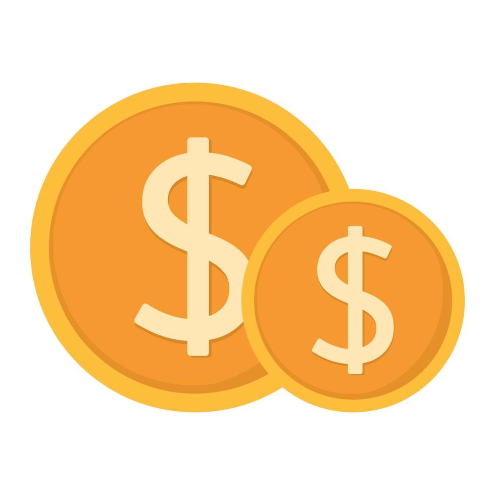 pièces d'un dollar icône clipart dans l'image d'illustration graphique d'argent vectoriel