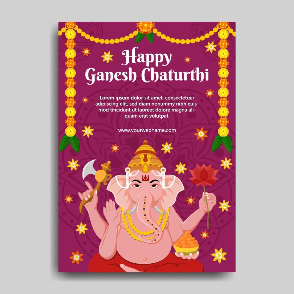 affiche de la fête de ganesh chaturthi vecteur