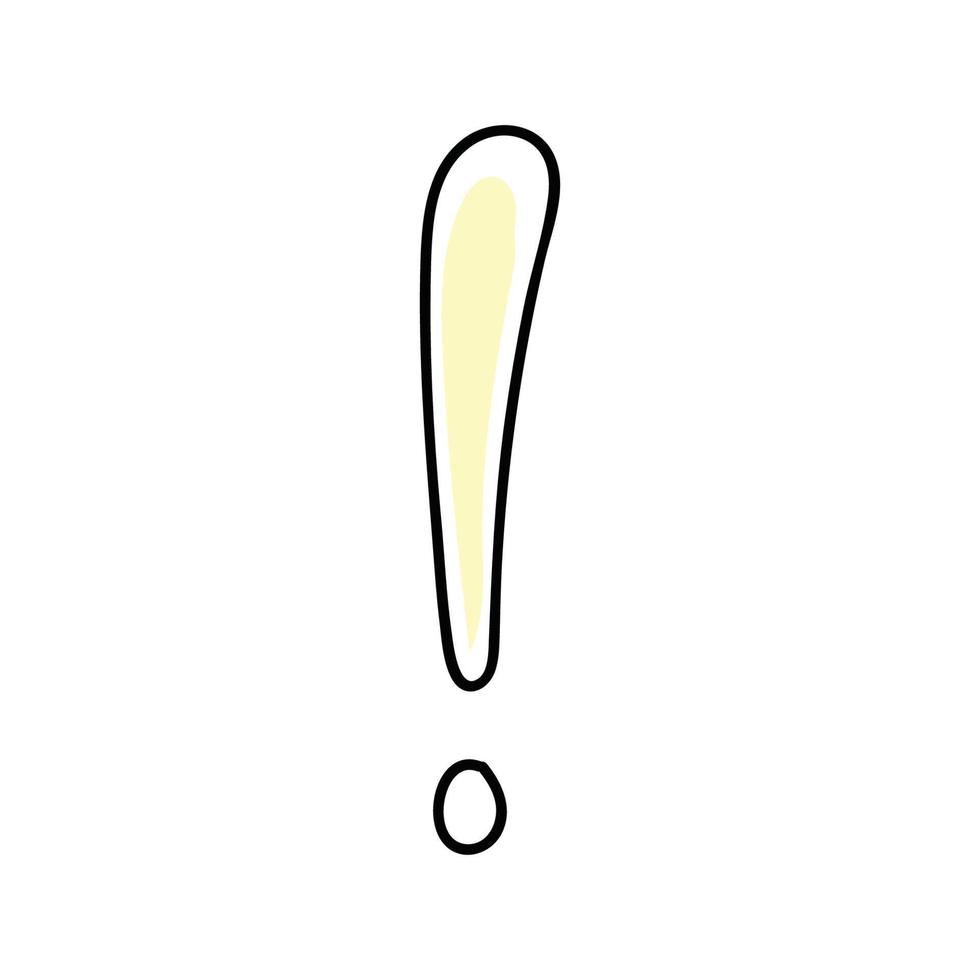 point d'exclamation dans le style doodle vecteur