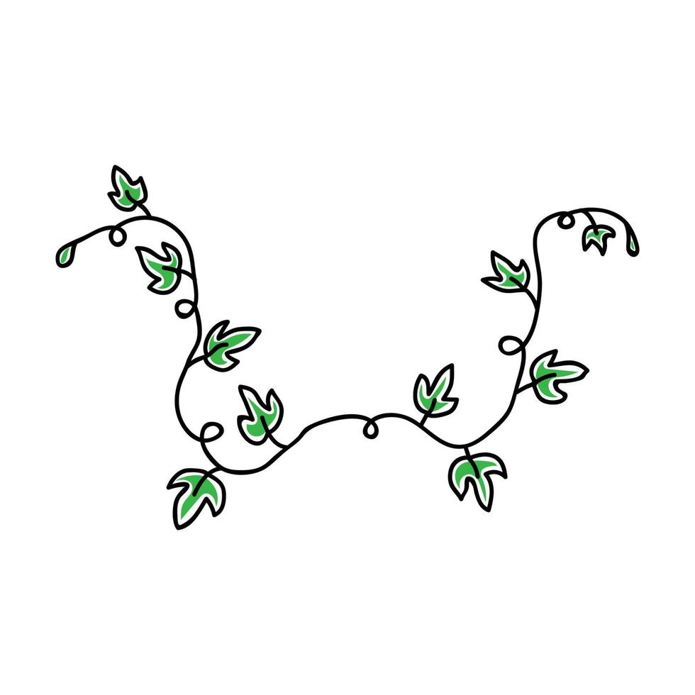 feuilles de citrouille dans un style doodle vecteur