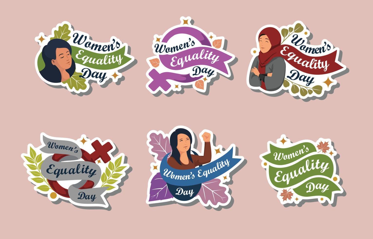 journée de légalité des femmes stickers vecteur