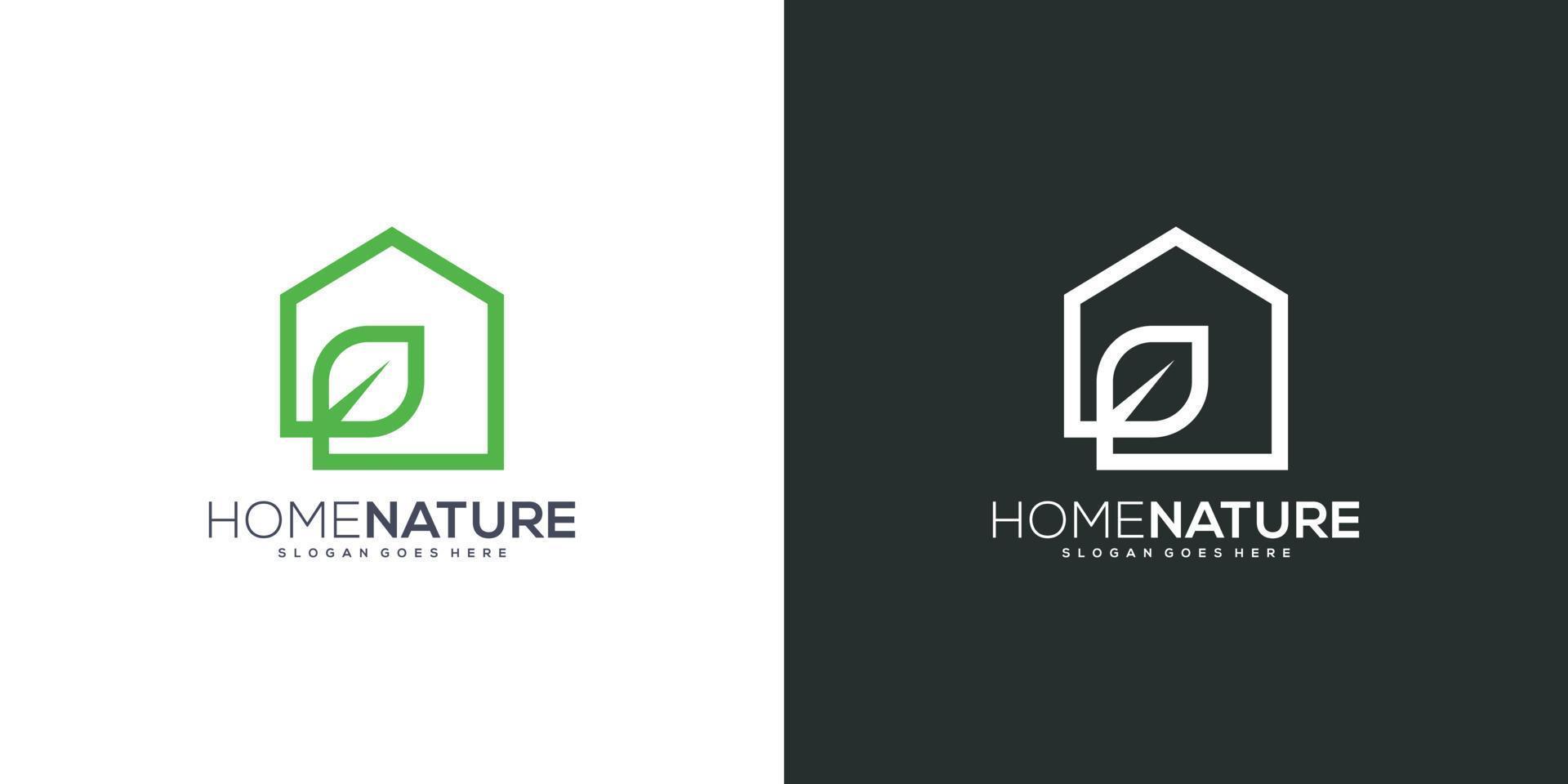 conception de vecteur de logo maison nature