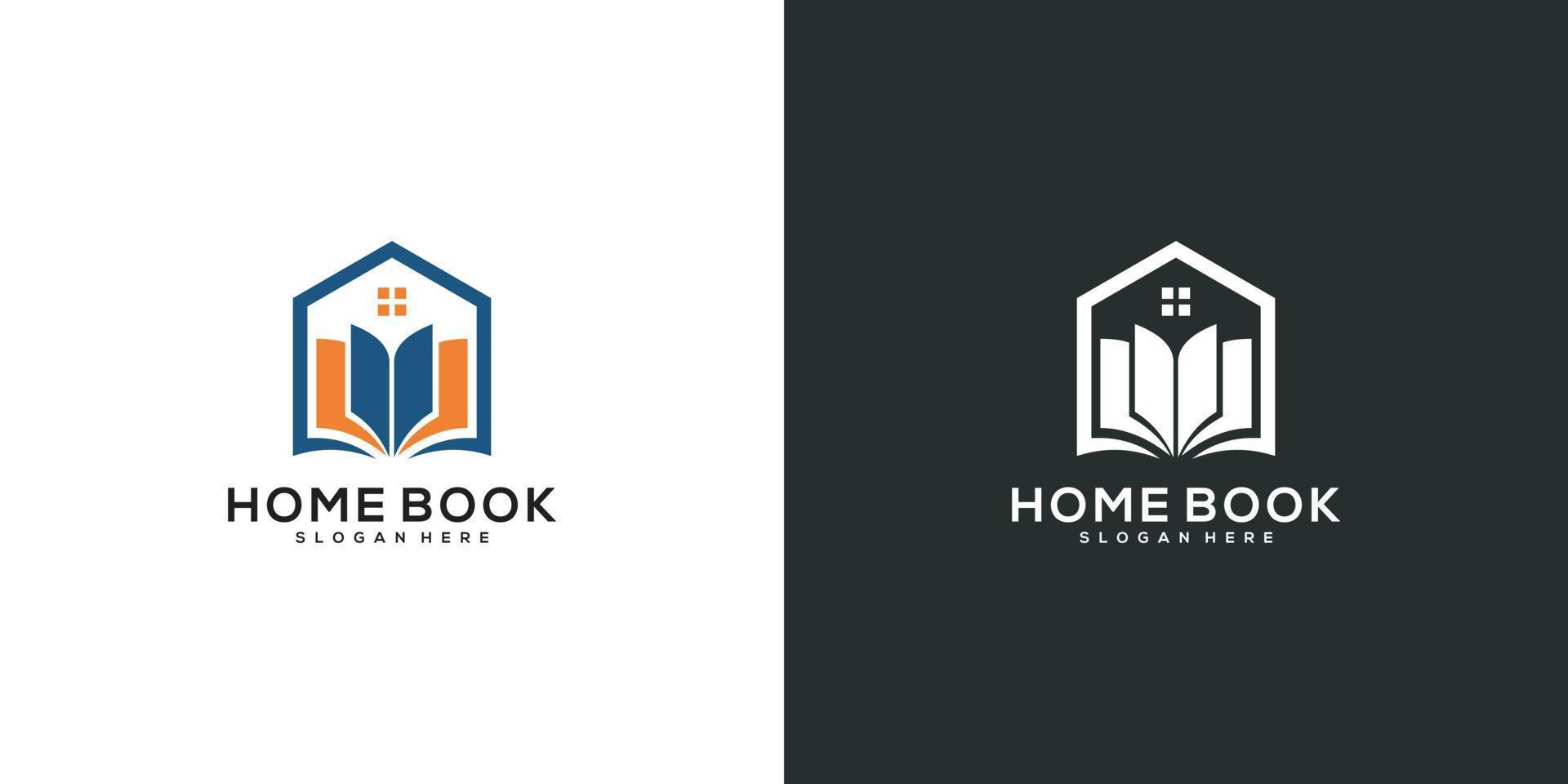 conception de vecteur de logo de livre à la maison