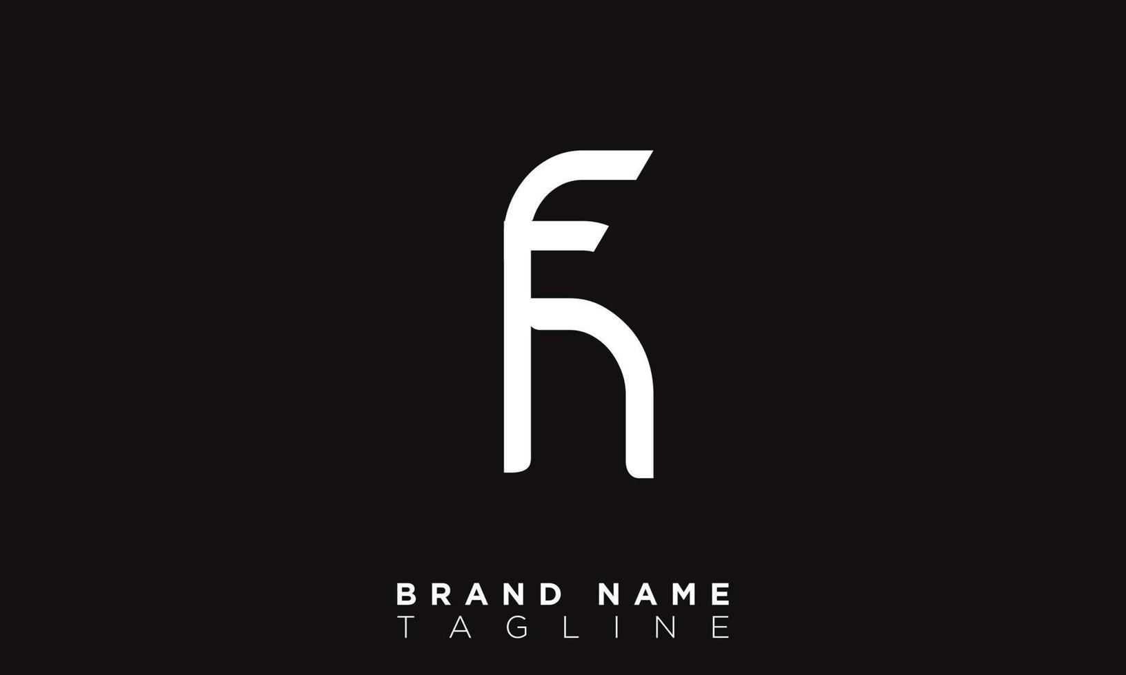 fh alphabet lettres initiales monogramme logo hf, f et h vecteur