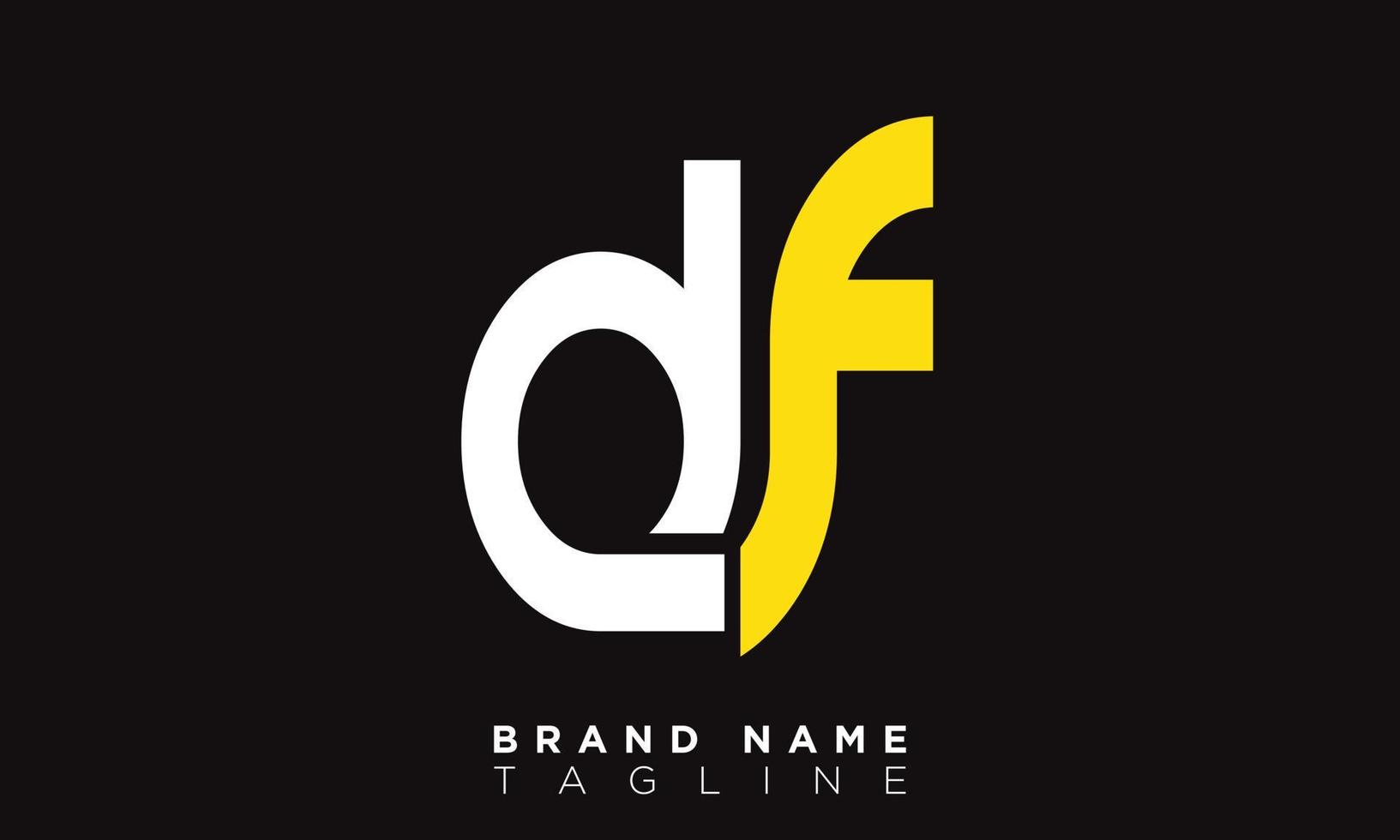 df alphabet lettres initiales monogramme logo fd, d et f vecteur