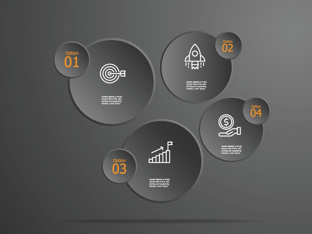 Élément d'infographie de la chronologie du cercle abstrait vecteur