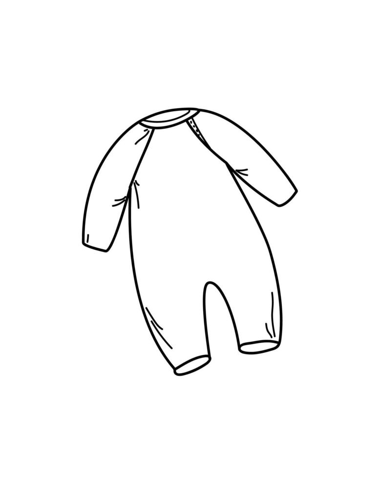 body de bébé, vêtements de bébé nouveau-né, style de croquis de dessin animé doodle pour icône, bannière vecteur