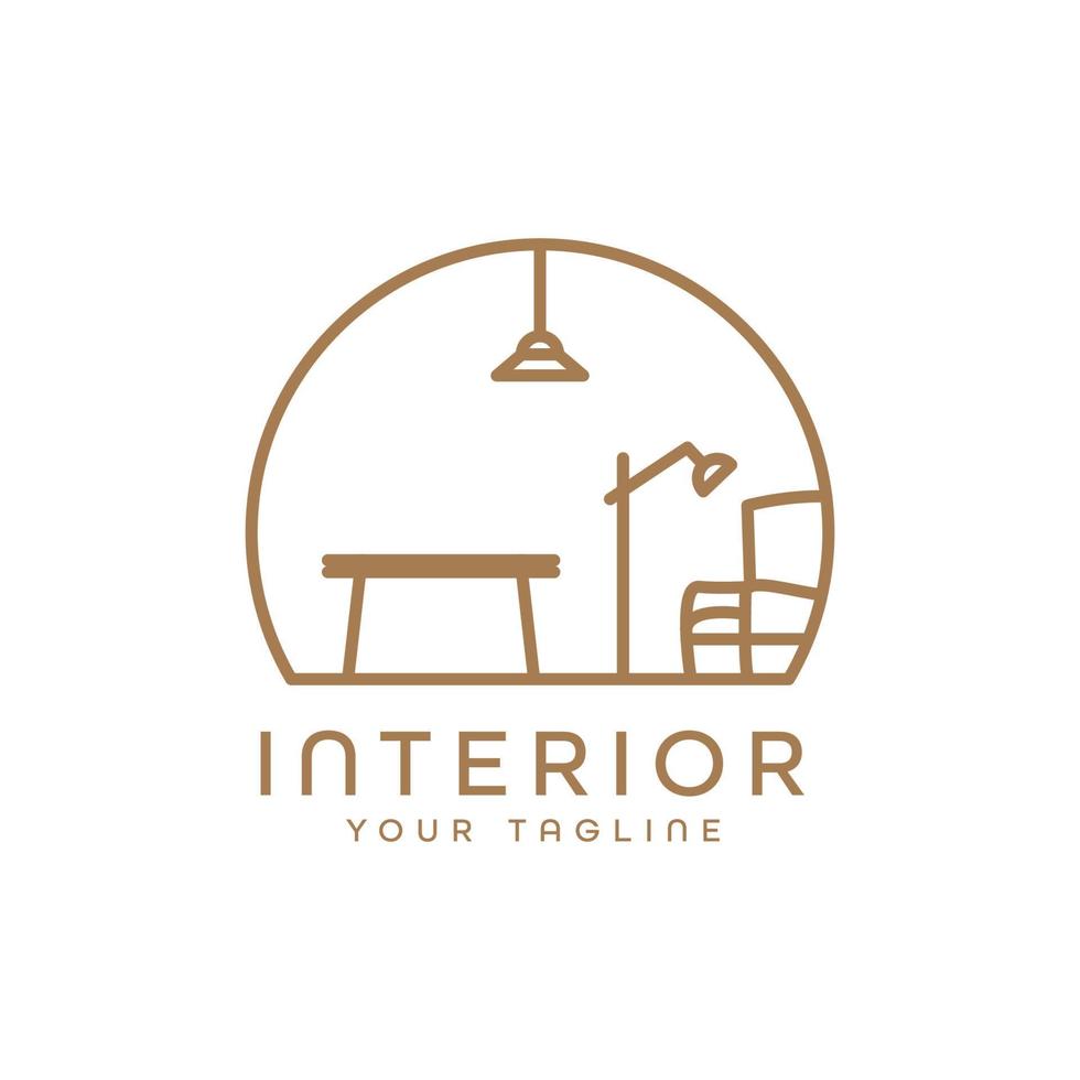 création de logo intérieur galerie de meubles vecteur