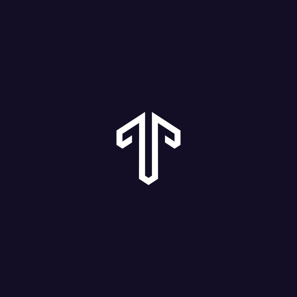 logo de conception de contour plat lettre t vecteur