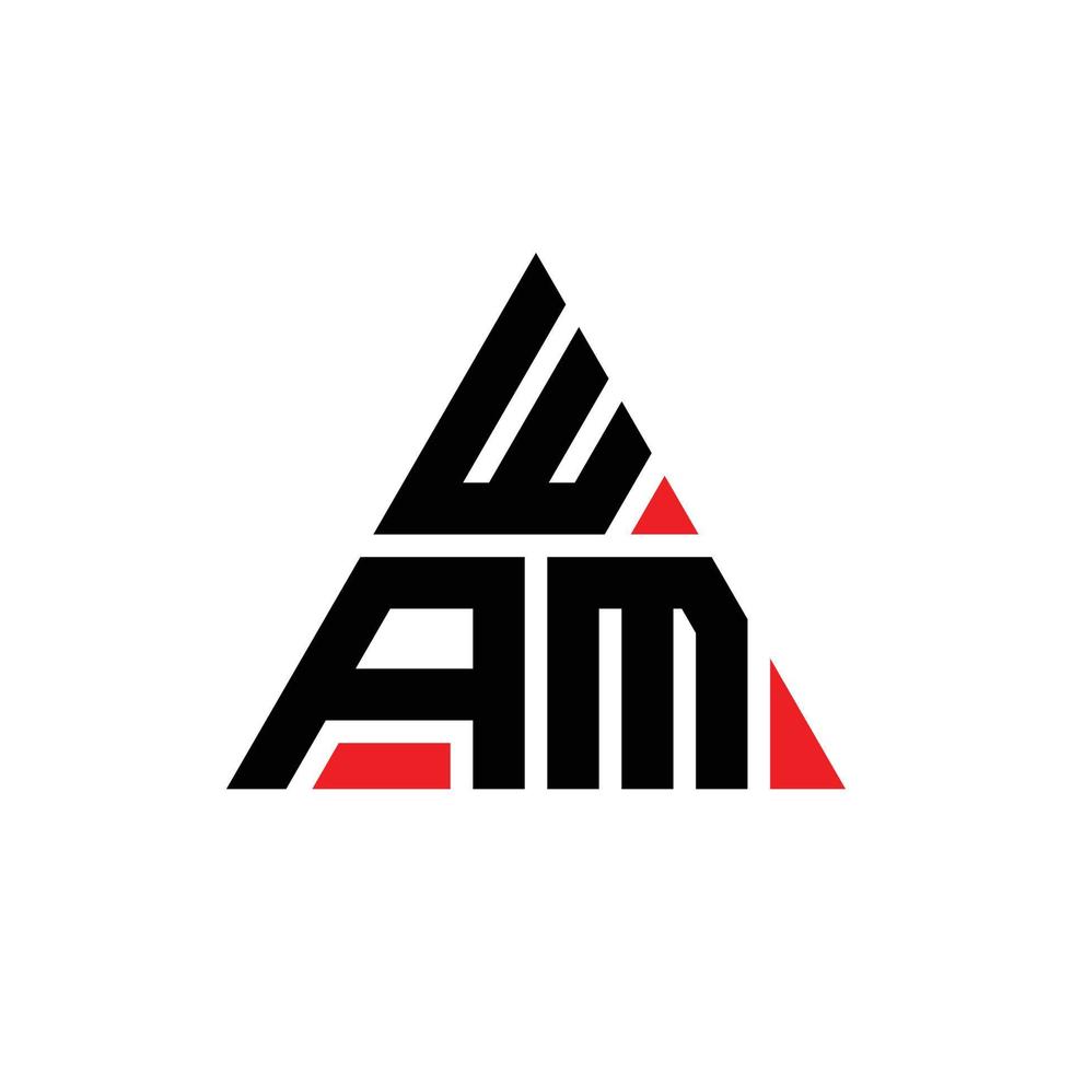 wam création de logo de lettre triangle avec forme de triangle. monogramme de conception de logo wam triangle. modèle de logo vectoriel wam triangle avec couleur rouge. wam logo triangulaire logo simple, élégant et luxueux.