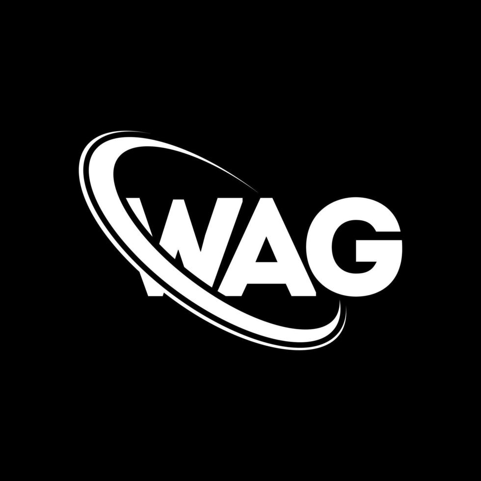 remuer le logo. wag lettre. création de logo de lettre wag. initiales wag logo liées avec un cercle et un logo monogramme majuscule. typographie wag pour la technologie, les affaires et la marque immobilière. vecteur