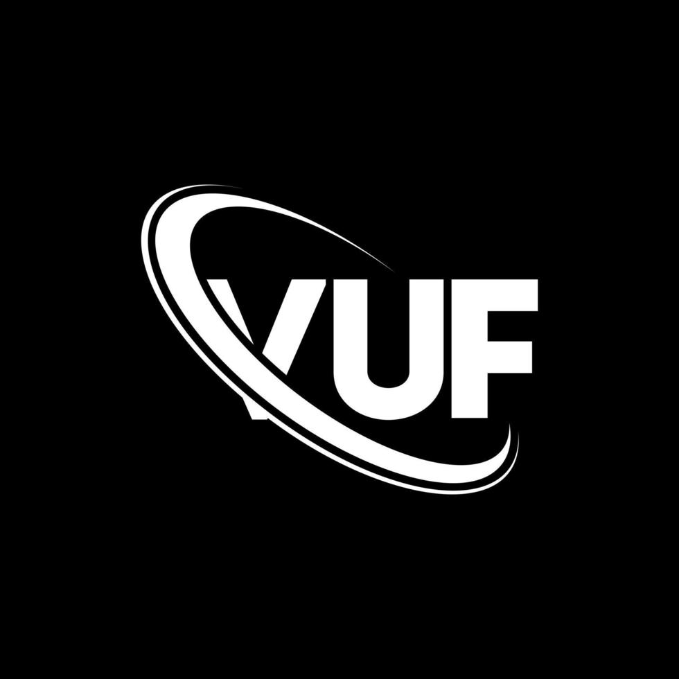 logo vuf. lettre vuf. création de logo de lettre vuf. initiales logo vuf liées avec un cercle et un logo monogramme majuscule. typographie vuf pour la technologie, les affaires et la marque immobilière. vecteur