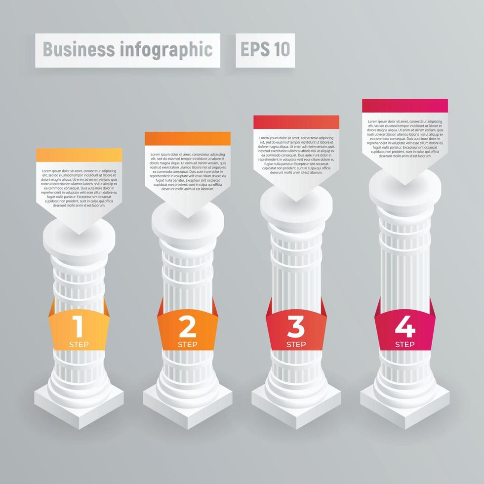 infographie de pilier, style isométrique vecteur