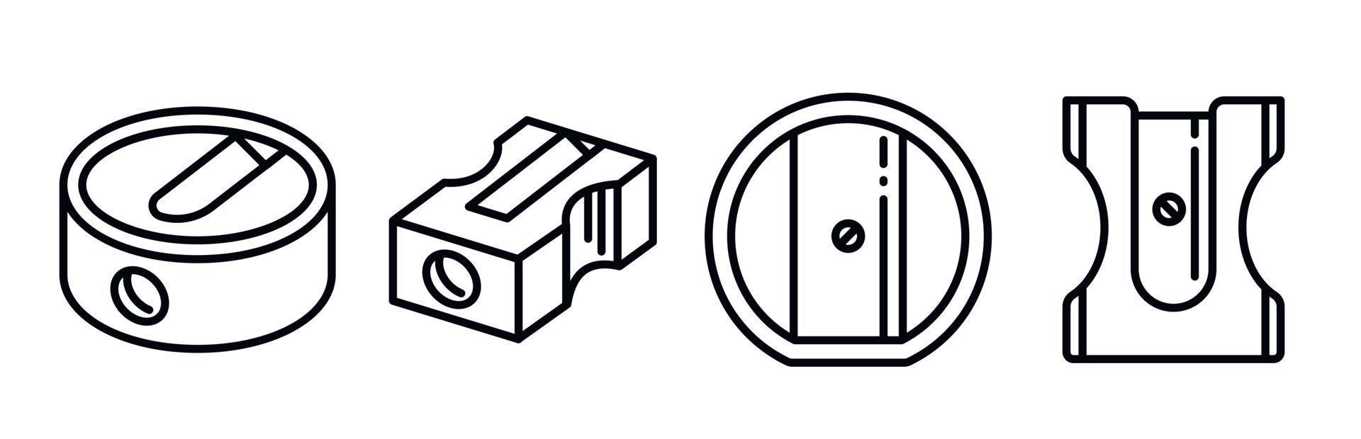 jeu d'icônes d'affûteur, style de contour vecteur