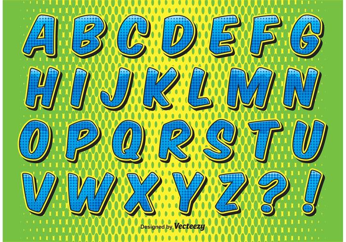 Alphabet de style comique vecteur