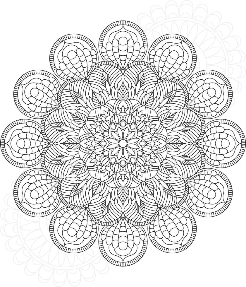 coloriages de mandalas pour adultes et enfants vecteur