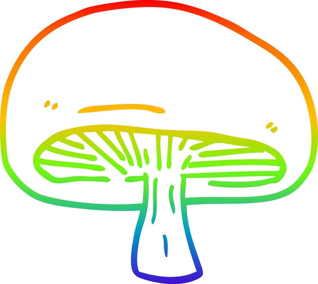 arc en ciel gradient ligne dessin dessin animé champignon vecteur