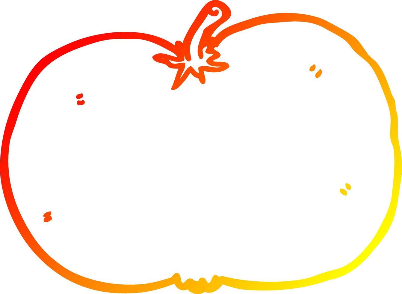tomate de dessin animé de dessin de ligne de gradient chaud vecteur