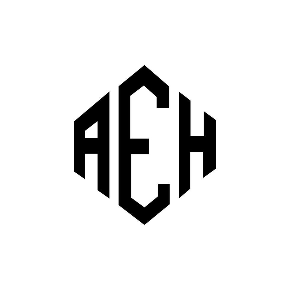 création de logo de lettre aeh avec forme de polygone. création de logo en forme de polygone et de cube. aeh modèle de logo vectoriel hexagone couleurs blanches et noires. aeh monogramme, logo d'entreprise et immobilier.
