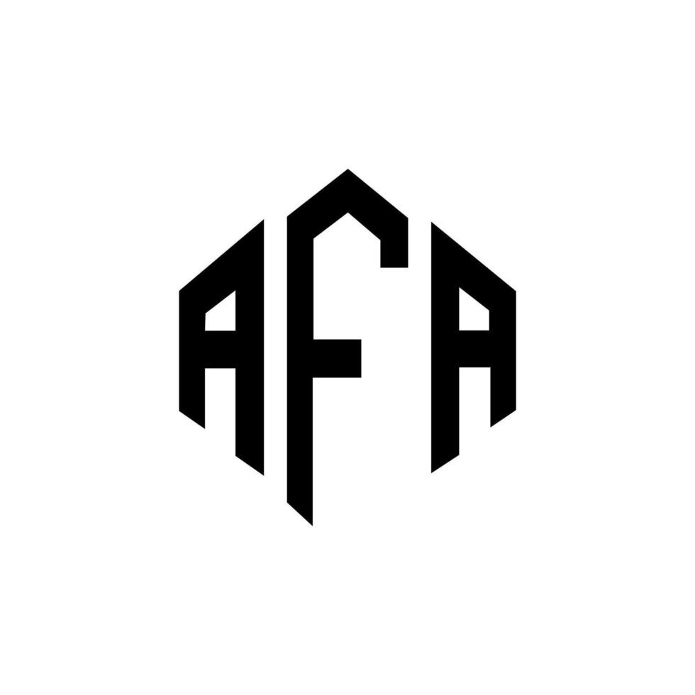 création de logo de lettre afa avec forme de polygone. création de logo en forme de polygone et de cube afa. modèle de logo vectoriel afa hexagone couleurs blanches et noires. monogramme afa, logo d'entreprise et immobilier.