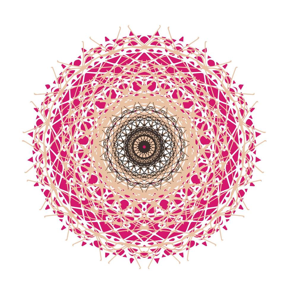 motif rond ornemental. mandala coloré sur fond blanc. illustration vectorielle. vecteur