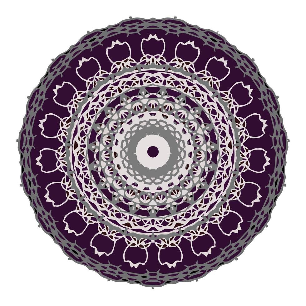 motif rond ornemental. mandala coloré sur fond blanc. illustration vectorielle. vecteur