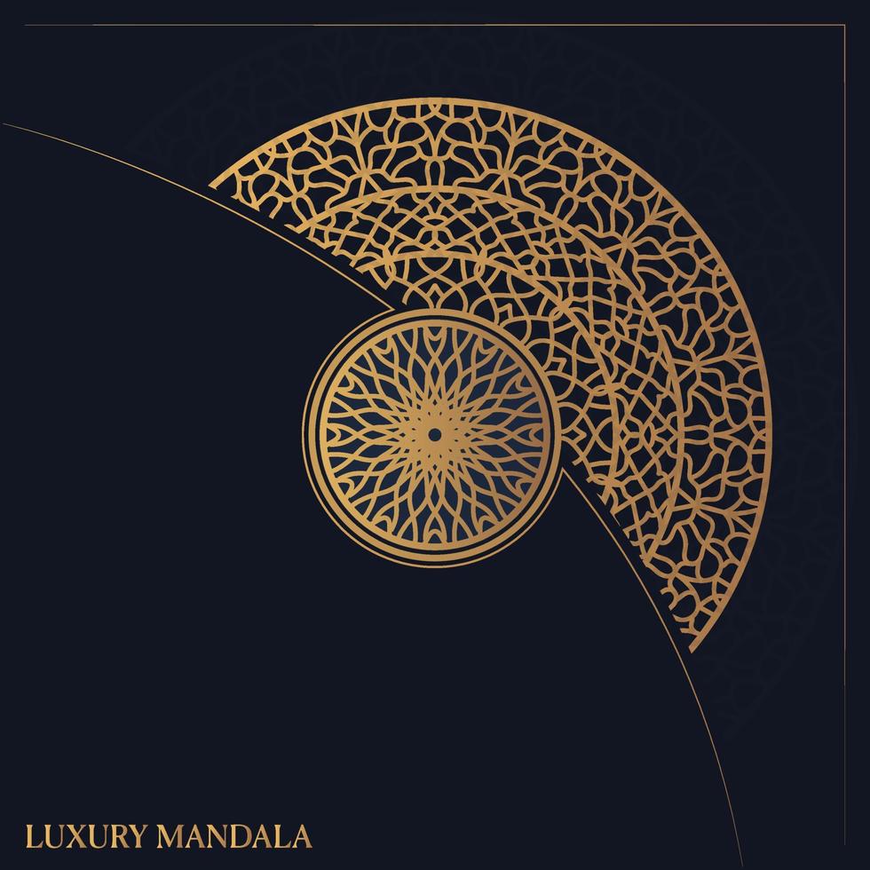 fond de mandala de luxe avec vecteur d'éléments dorés en illustration graphisme vecteur premium