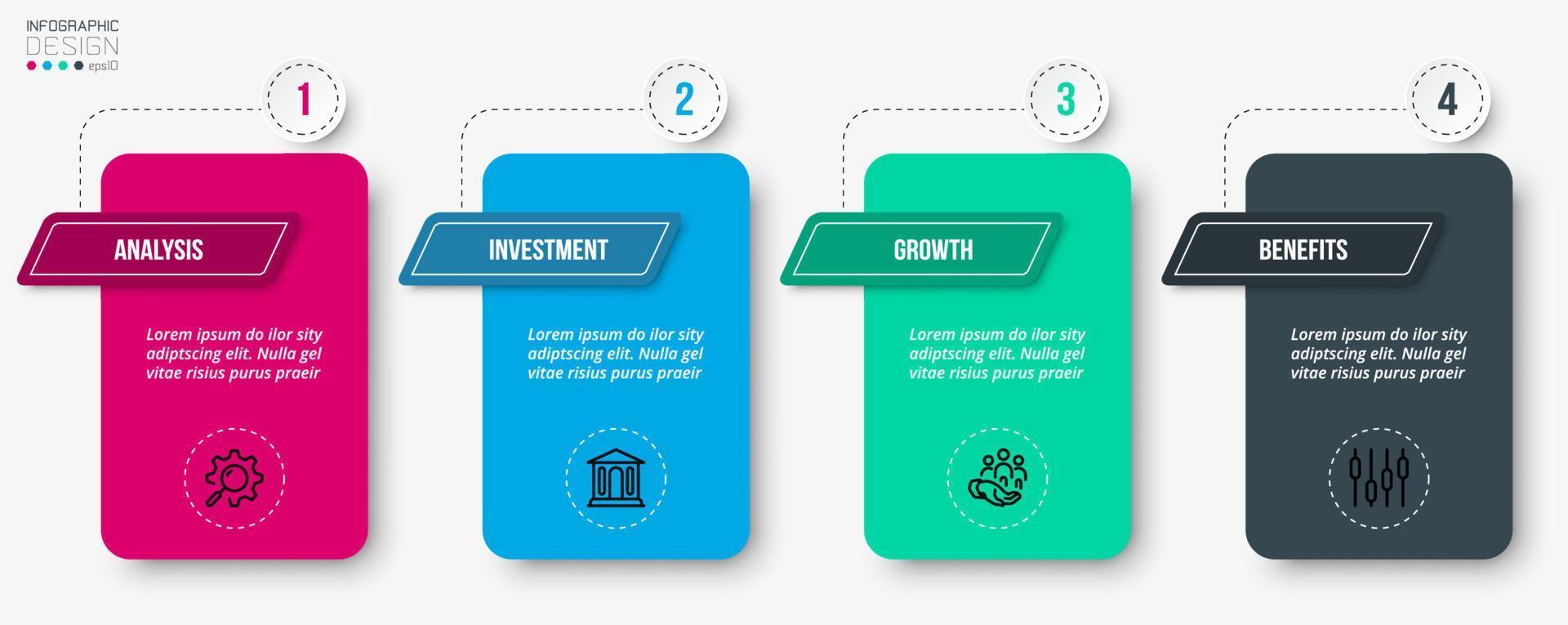 concept d'entreprise de modèle infographique avec étape. vecteur