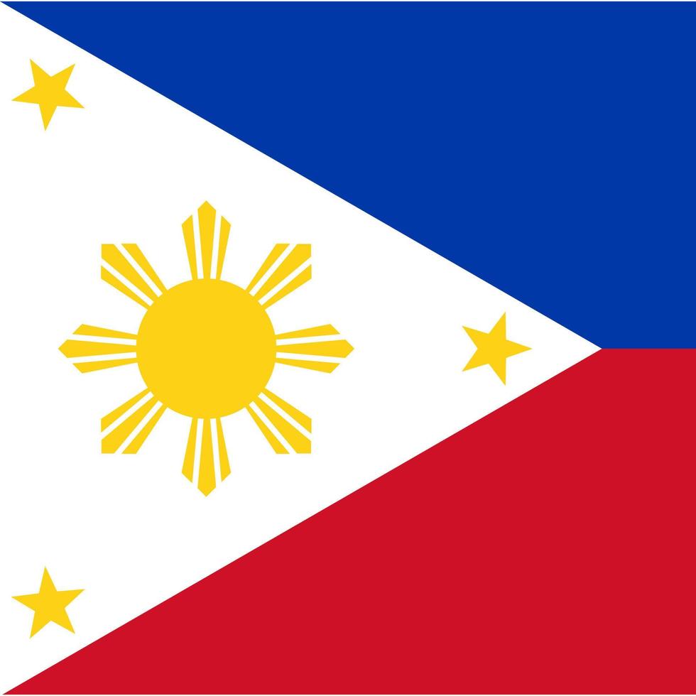 drapeau philippin, couleurs officielles. illustration vectorielle. vecteur