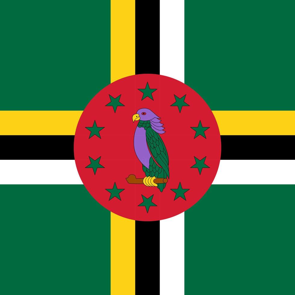 drapeau de la dominique, couleurs officielles. illustration vectorielle. vecteur