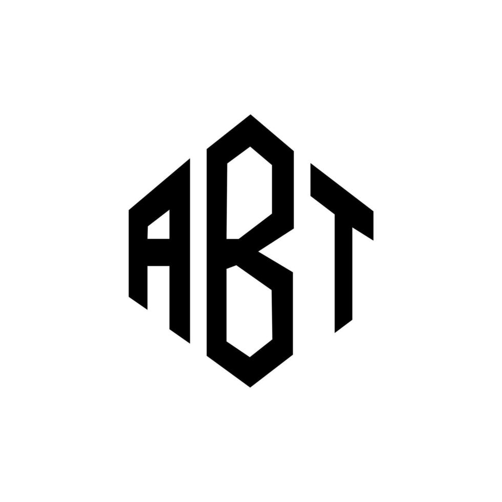 création de logo de lettre abt avec forme de polygone. création de logo en forme de polygone et de cube abt. modèle de logo vectoriel abt hexagone couleurs blanches et noires. abt monogramme, logo d'entreprise et immobilier.