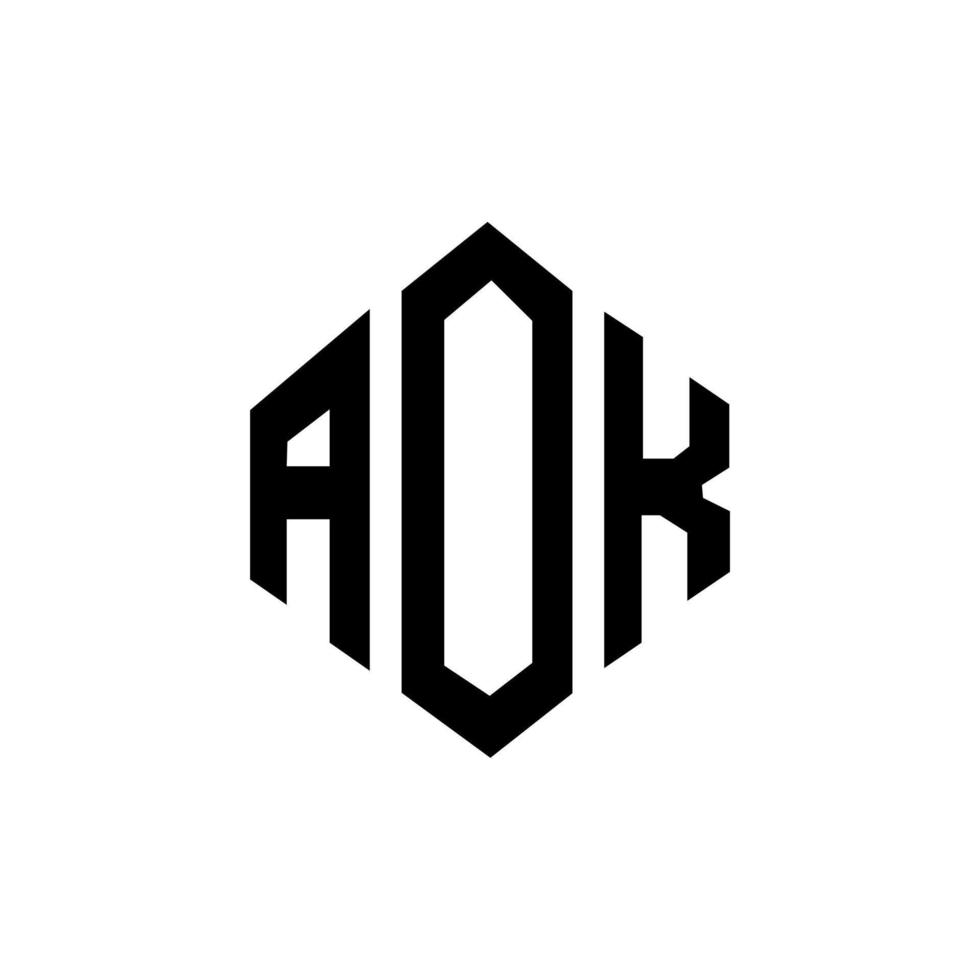 création de logo de lettre aok avec forme de polygone. création de logo en forme de polygone et de cube. aok modèle de logo vectoriel hexagone couleurs blanches et noires. monogramme aok, logo d'entreprise et immobilier.