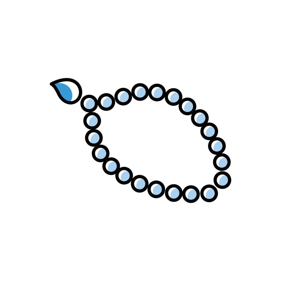 icône de perles de prière. icône liée à la religion islamique. style d'icône à deux tons. conception simple modifiable vecteur