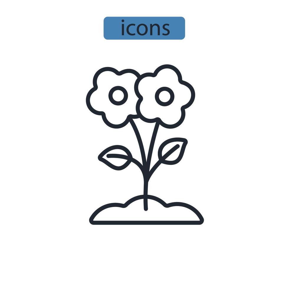 fleur icônes symbole vecteur éléments pour infographie web