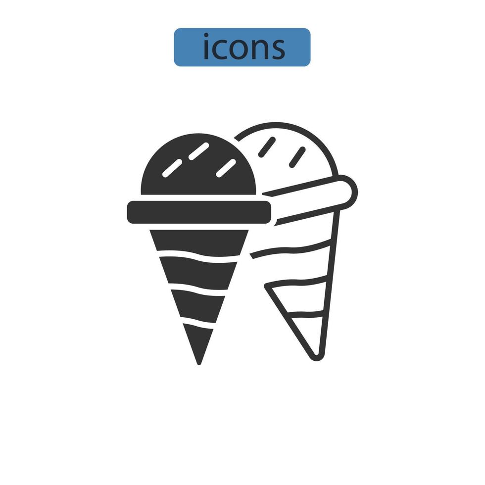 icônes de crème glacée symboles éléments vectoriels pour le web infographique vecteur