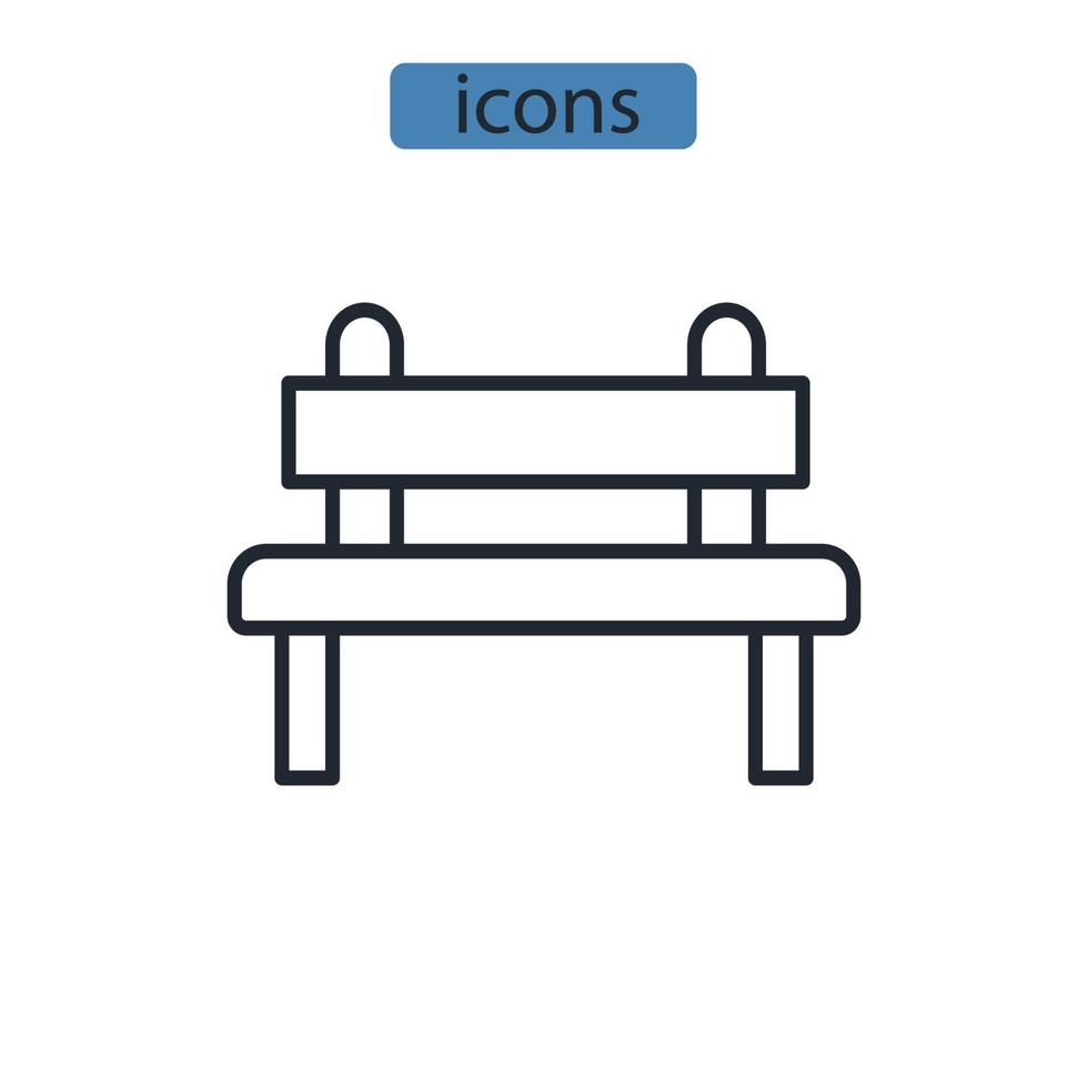banc icônes symbole vecteur éléments pour infographie web
