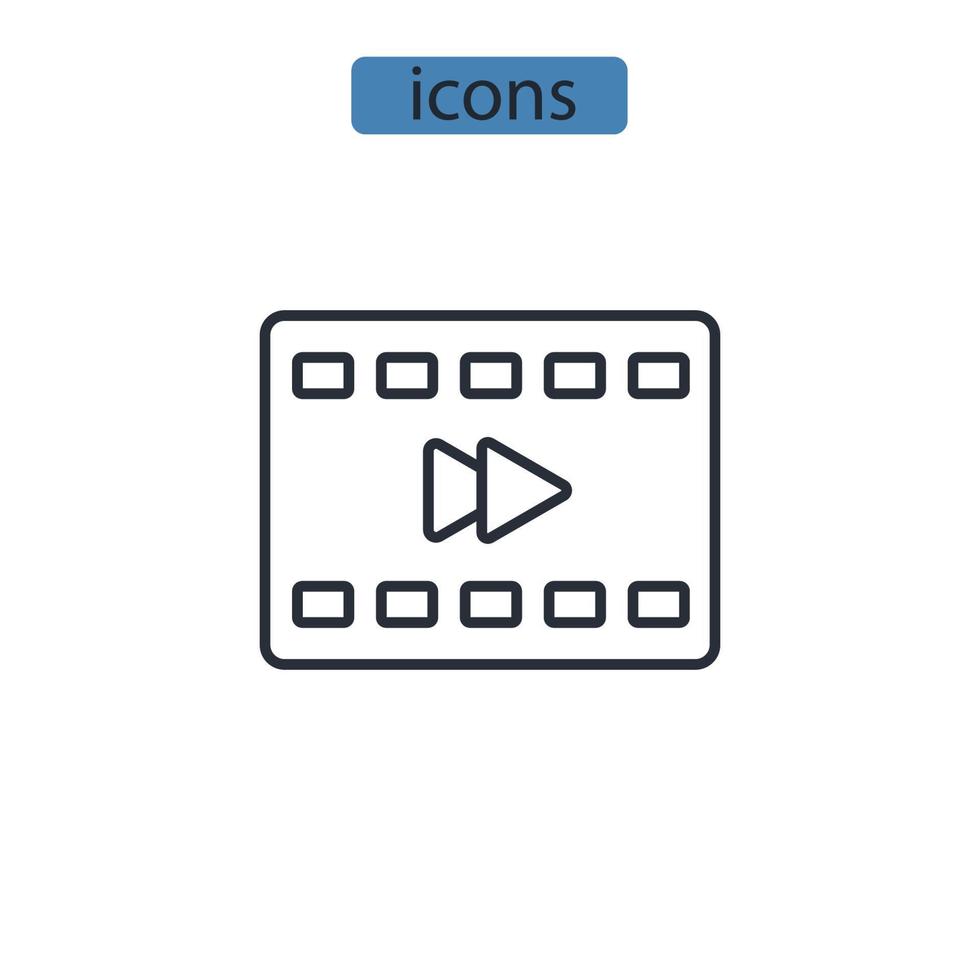icônes de créateur de vidéos symboles éléments vectoriels pour le web infographique vecteur