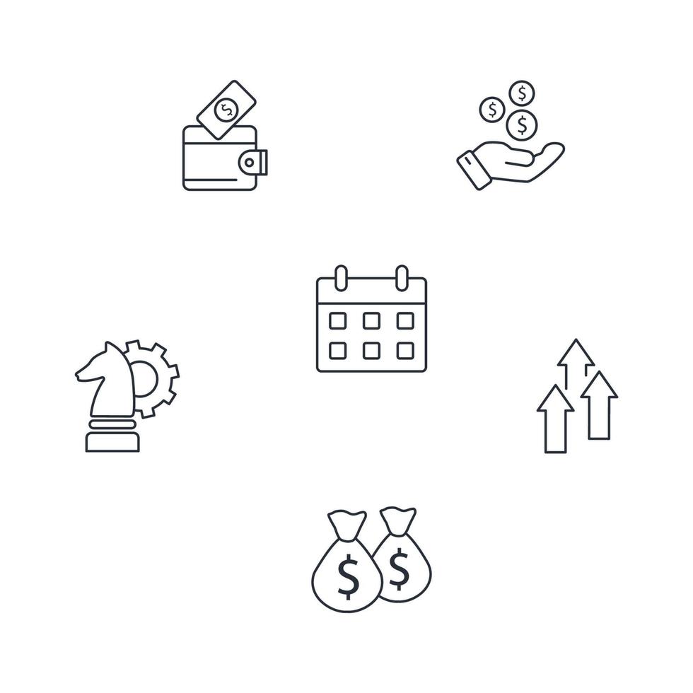 jeu d'icônes de croissance des ventes. éléments de vecteur de symbole de pack de croissance des ventes pour le web infographique